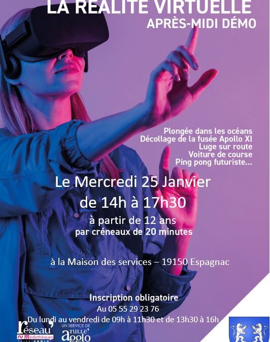 La médiathèque de Tulle vous propose un atelier virtuel le mercredi 25 janvier de 14h à 17h30 dans les locaux de la France services