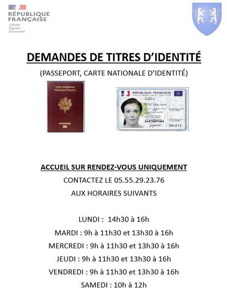 Dispositif de recueil pour les demandes de titres d’identité (passeport, carte nationale d’identité)